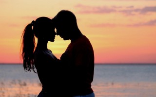 Couple in sunset hd wallpaper