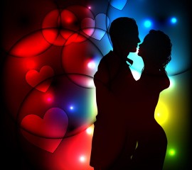 Loving and dancing couple