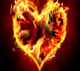 Burning heart hd wallpaper for mobile