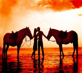 Couple on beach hd wide w