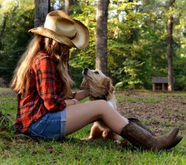 Girl with dog hd wide wal