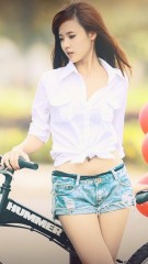 Bicycle girl iphone wallpaper