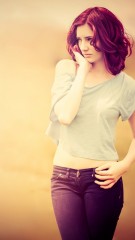 Brown hair jeans pose photography iphone wallpaper