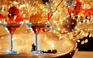 Christmas glass of wine hd wallpaper for laptop mobile