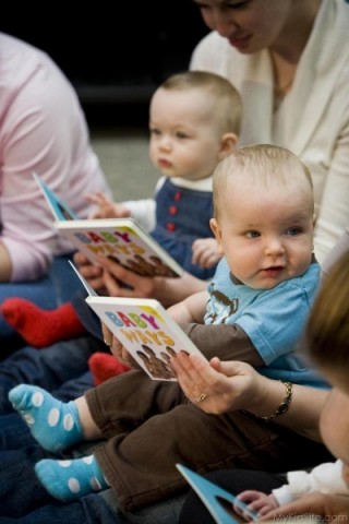 Cute baby study time