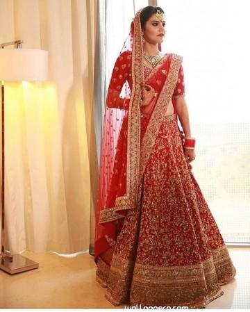 Beautiful bridal dress in red