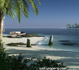 3d beach hd wallpaper for