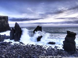 Iceland sea shore hd wall