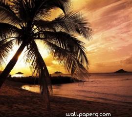 Sunset beach hd wallpaper