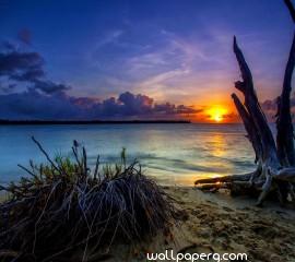 Sunset beach hd wallpaper