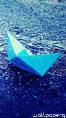 Blue paper boat hd wallpaper for mobile screen savers