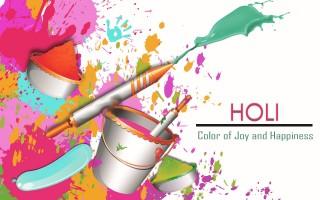 Holi hd wallpaper with bucket and pichkari