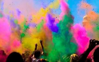 Holi hd wallpapers with colours in the air