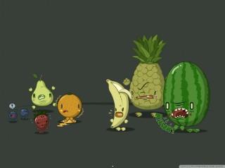 Funny fruits wallpaper