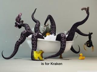 Funny kraken monster wallpaper