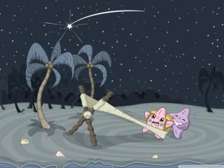Funny starsfishes drawing wallpaper