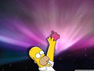 Homer loves donuts wallpaper