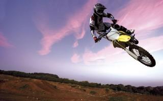 Motocross bike in sky