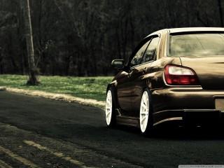 Car on road wallpaper