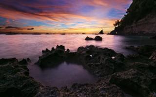 Coastal sunset seascape