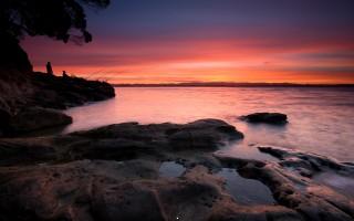 Fishing at dusk
