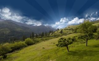 Hill top mountain sky
