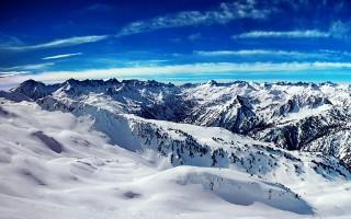 Ice mountains blue sky