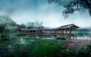 Japan digital rain fall