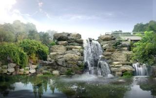 Japan digital waterfall