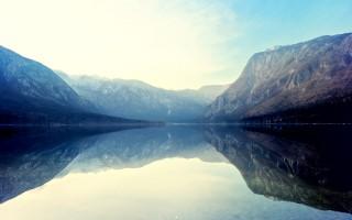 Lake reflections in water