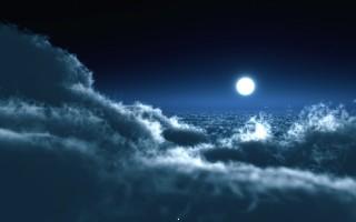 Moon over clouds