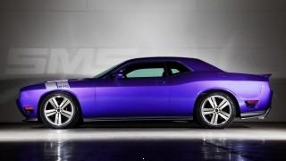 Purple dodge challenger car