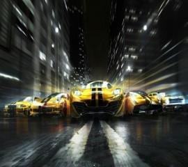 Yellow grid cars