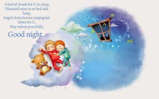 Good night message with sweet teddy wallpaper