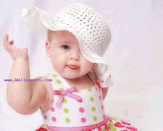 Sweet baby with white hat