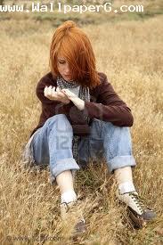 Girl alone in weeds