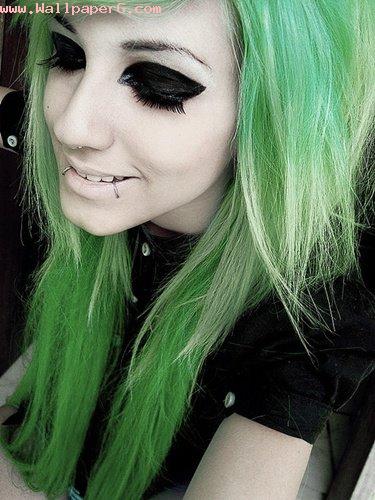 Girl with green hairs