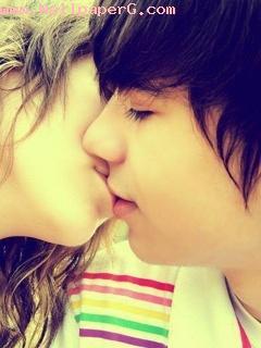 Cute kiss of lovers