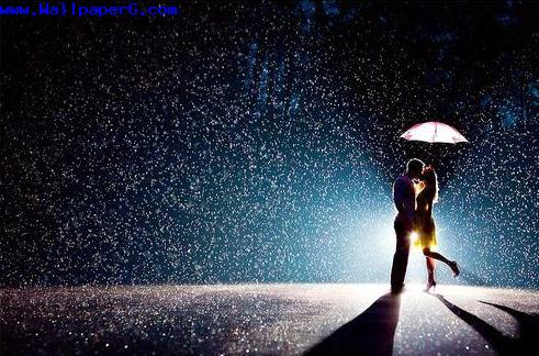 On the road in the rain