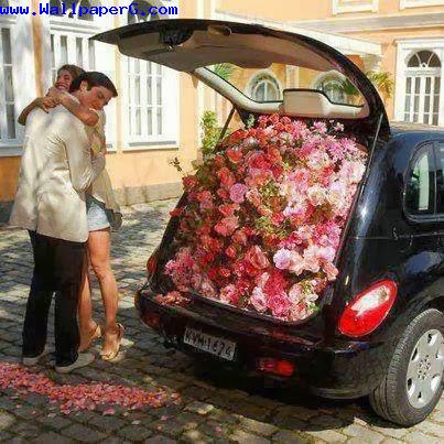 A full car of flowers