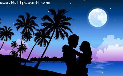 Romantic paradise lovers