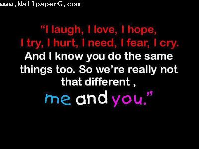 I love i laugh i hope so we re same