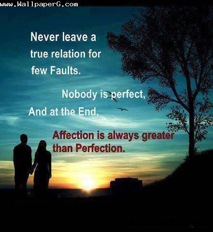 Affection is better than perfection