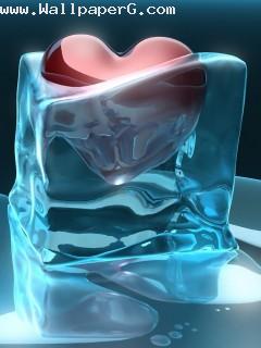 Heart melting with ice