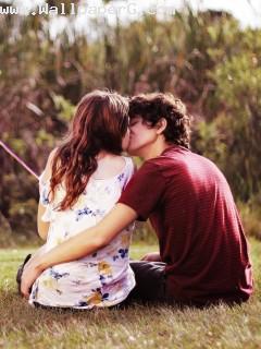 Sweet love couple kissing
