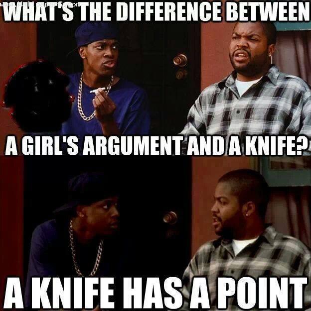 A knife has a point