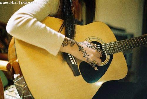 Girl playing guitar