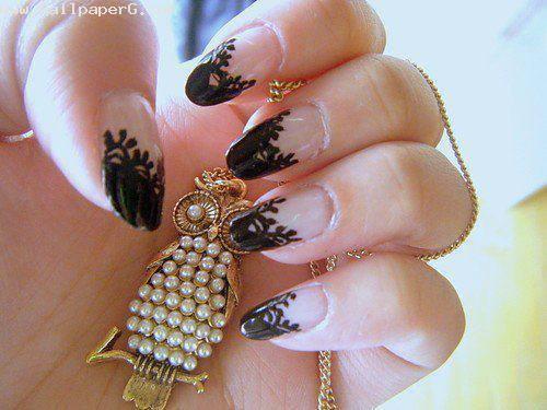 Black nail art