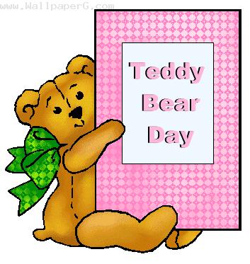 Cute teddy bear greeting