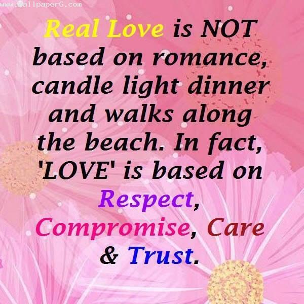 Real love is not based on